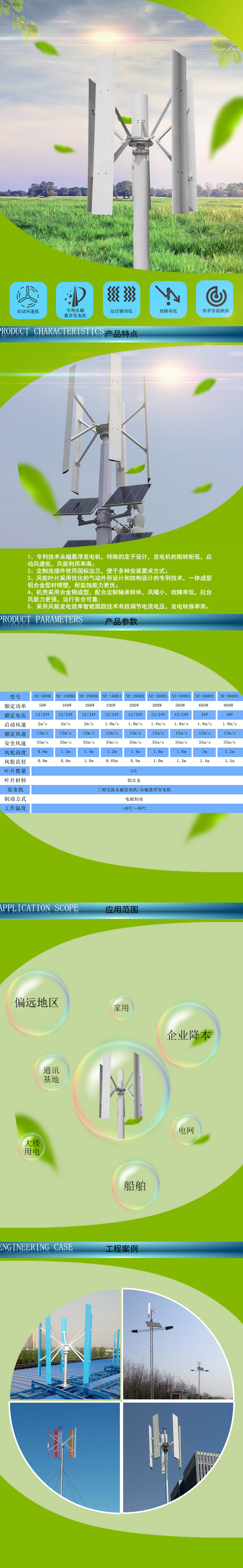H1型垂直軸風力發電機